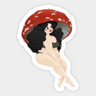 Chubby Pinup Mushroom Pixie Sticker